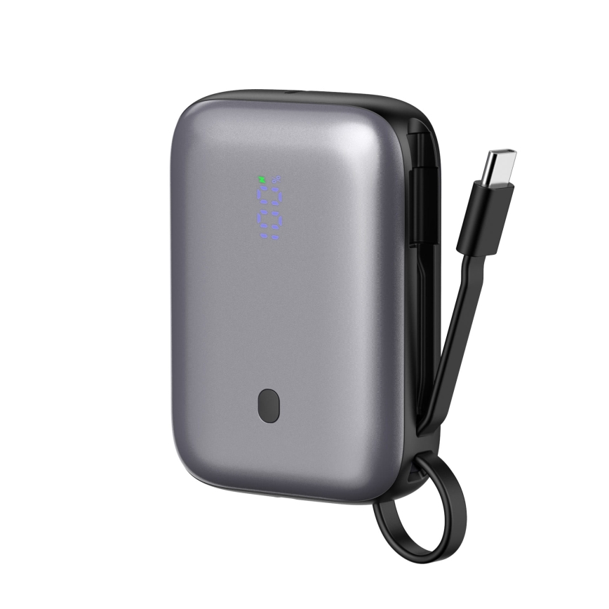 Power Bank 10000 mAh 20W Power Delivery Compact com cabo USB-C retrátil integrado de 1m preto
