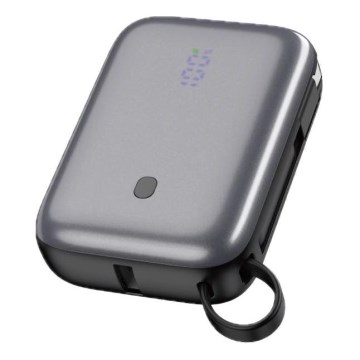 Power Bank 10000 mAh 20W Power Delivery Compact com cabo USB-C retrátil integrado de 1m preto