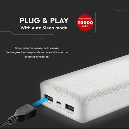 Power bank 20000mAh/5V branca
