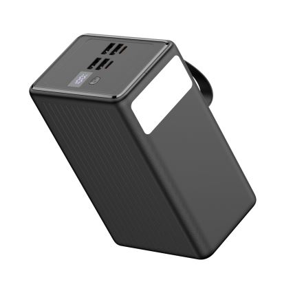 Power Bank 80000 mAh 20W Power Delivery 4xUSB-A + 2xUSB-C com lanterna LED e cabo USB-C 1m preto