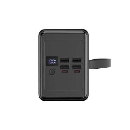 Power Bank 80000 mAh 20W Power Delivery 4xUSB-A + 2xUSB-C com lanterna LED e cabo USB-C 1m preto