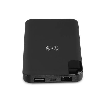 Power Bank 8000mAh/3,7V com carregamento sem fios e estação de ancoragem preta