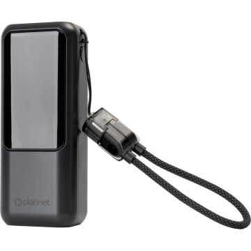 Power bank com ecrã LED, Power Delivery, 10000 mAh, 3,7 V, preto