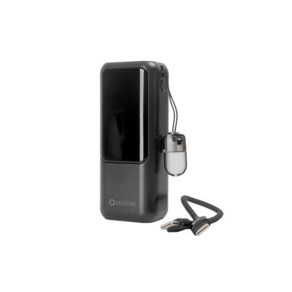 Power bank com ecrã LED, Power Delivery, 10000 mAh, 3,7 V, preto