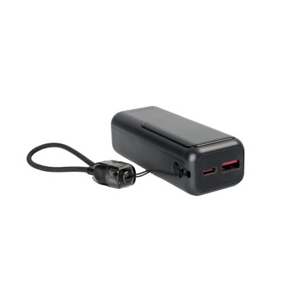 Power bank com ecrã LED, Power Delivery, 10000 mAh, 3,7 V, preto