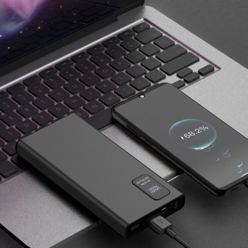 Power Bank com visor LED Power Delivery 10000 mAh 3,7V preto