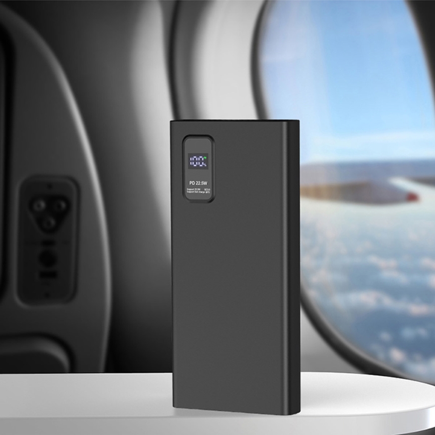 Power Bank com visor LED Power Delivery 10000 mAh 3,7V preto