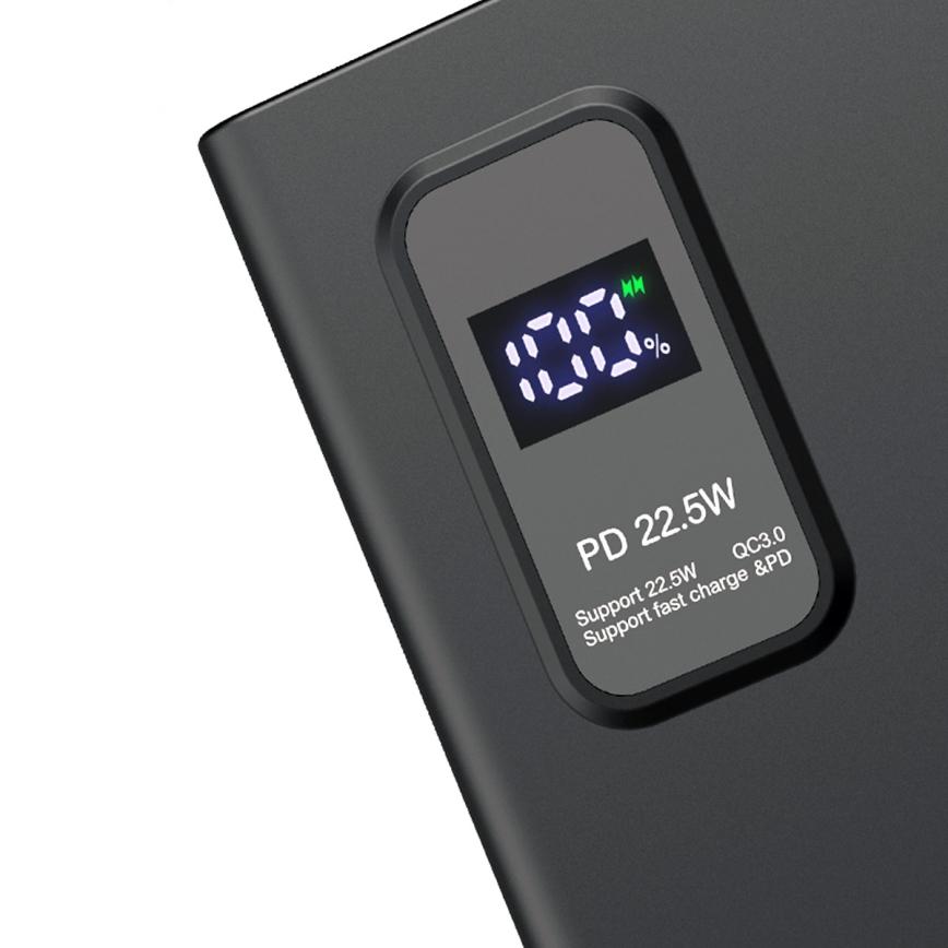 Power Bank com visor LED Power Delivery 10000 mAh 3,7V preto