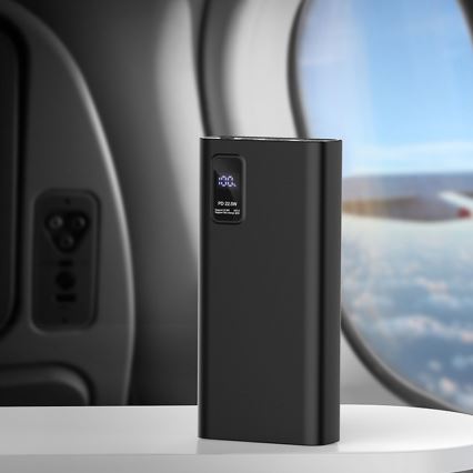 Power Bank com visor LED Power Delivery 20000 mAh 3,7V preta