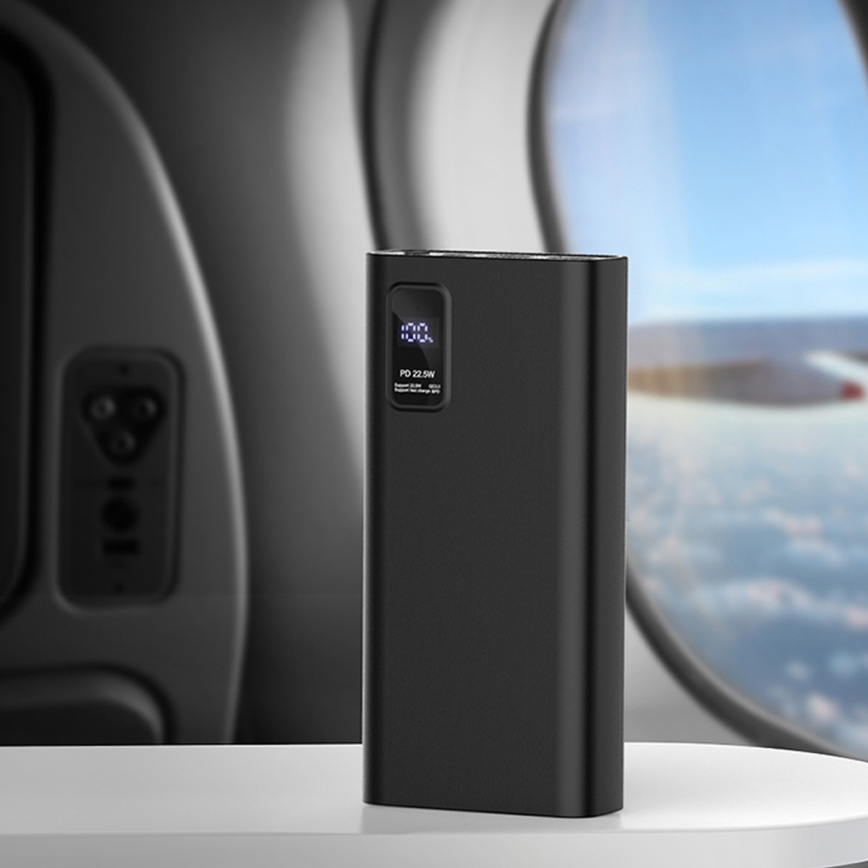 Power Bank com visor LED Power Delivery 20000 mAh 3,7V preta