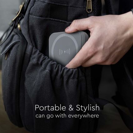 Power Bank Magnética com carregamento sem fios Power Delivery 10 000mAh/20W/3,7V cinzento