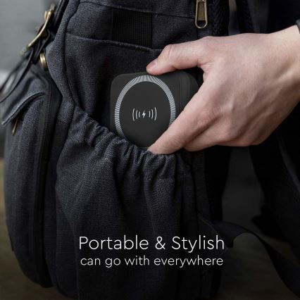 Power Bank Magnética com carregamento sem fios Power Delivery 10 000mAh/20W/3,7V preto
