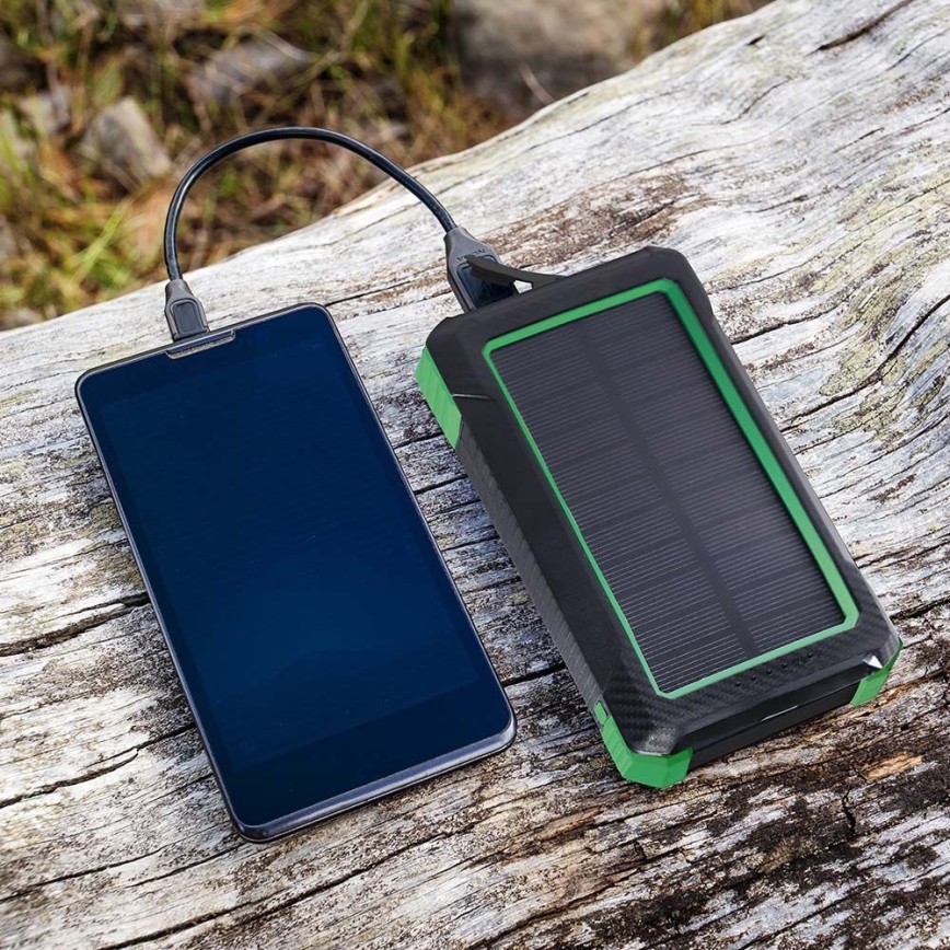 Power Bank solar com Power Delivery 10000mAh/10W/5V preto