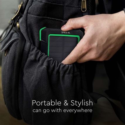 Power Bank solar com Power Delivery 10000mAh/10W/5V preto