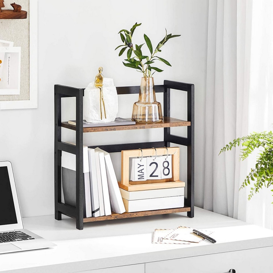 Prateleira de arrumação MARGE castanho/preto