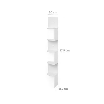 Prateleira de canto para parede SNAKE branca