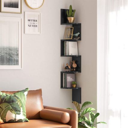 Prateleira de canto para parede SNAKE preta