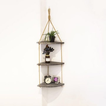 Prateleira de canto pendente 90x25 cm castanha