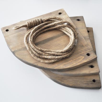 Prateleira de canto pendente 90x25 cm castanha