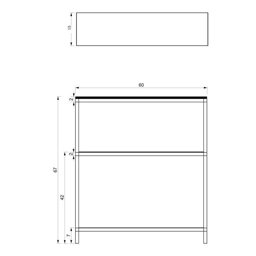 Prateleira de casa de banho 67x60 cm preto