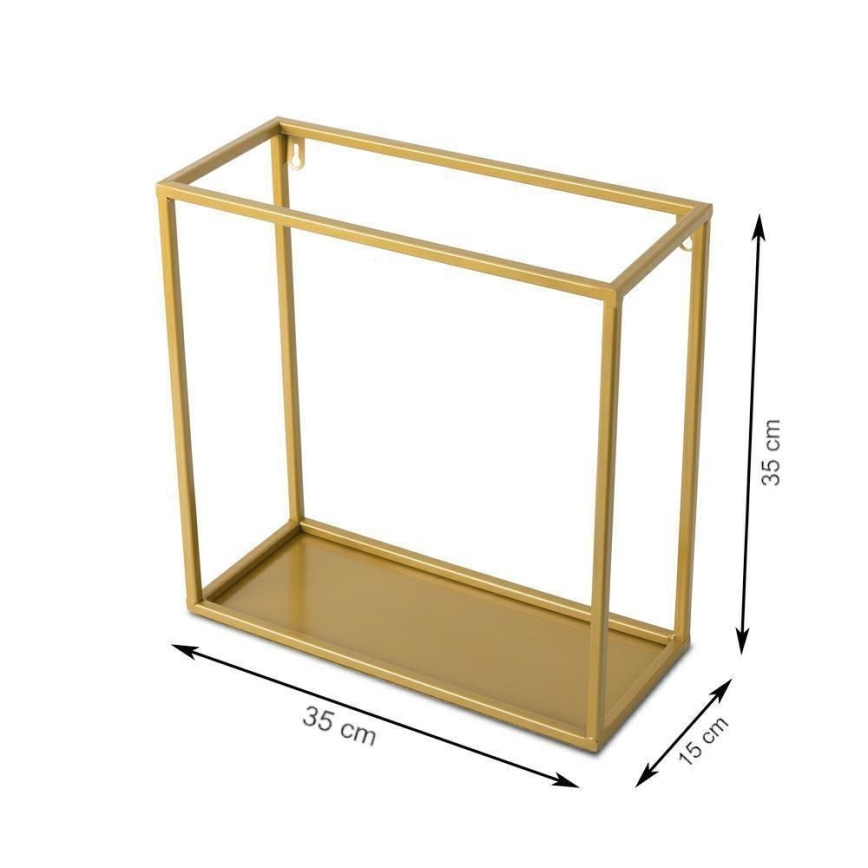 Prateleira de parede 35x35 cm dourada