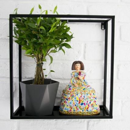 Prateleira de parede 35x35 cm preta