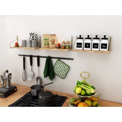 Prateleira de parede 45x16 cm carvalho/dourado