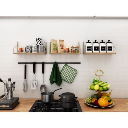 Prateleira de parede 45x16 cm carvalho/dourado