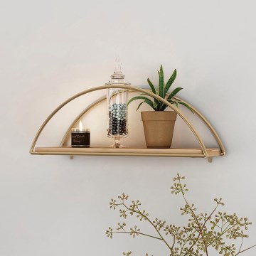 Prateleira de parede 45x18 cm carvalho/dourado