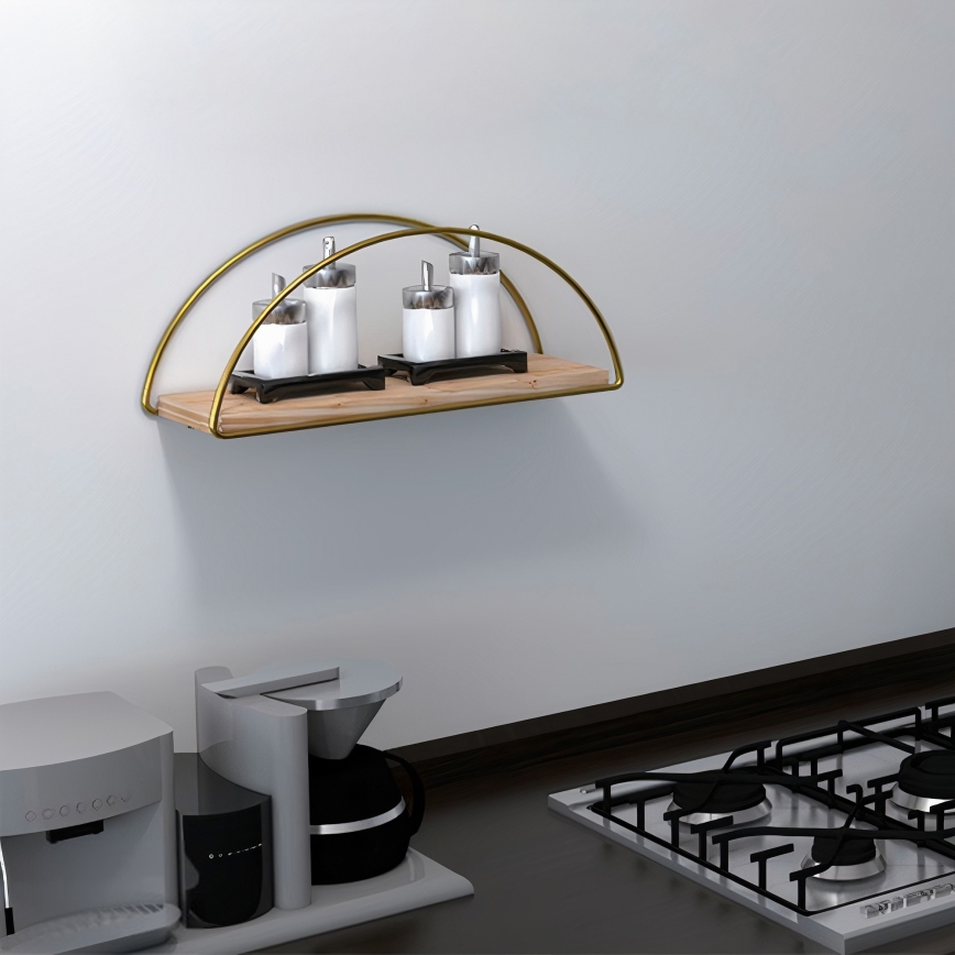 Prateleira de parede 45x18 cm carvalho/dourado