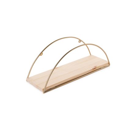 Prateleira de parede 45x18 cm carvalho/dourado