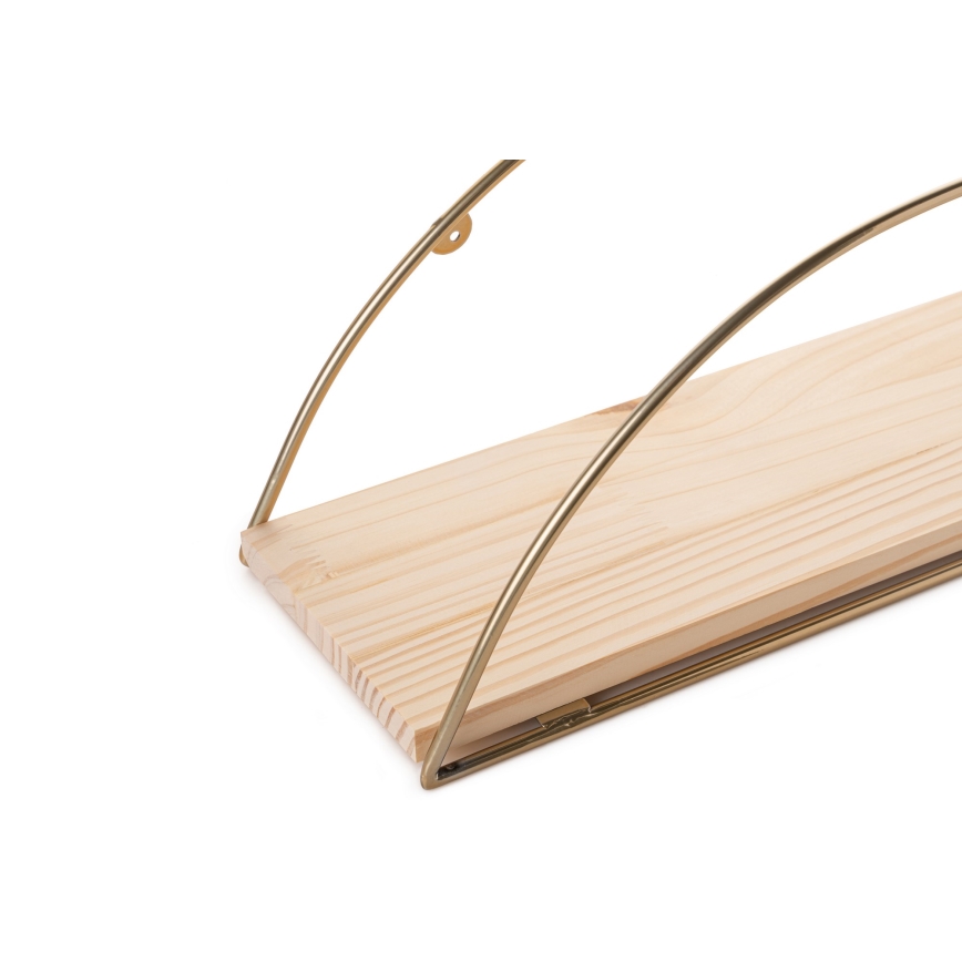 Prateleira de parede 45x18 cm carvalho/dourado