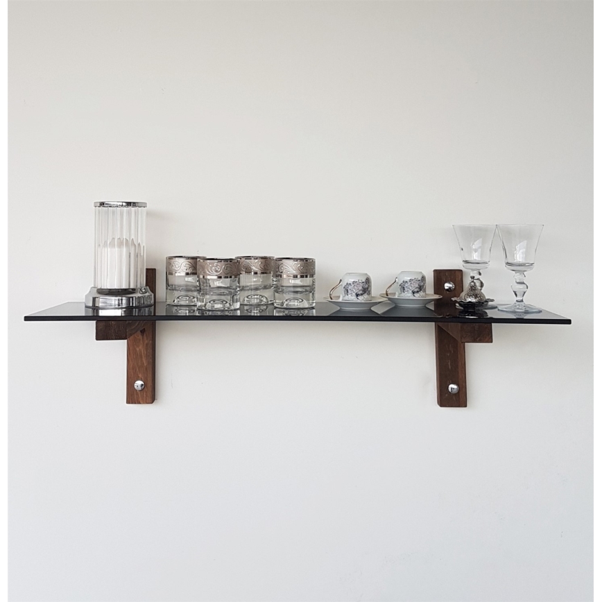 Prateleira de parede 85x25 cm pinho/preto