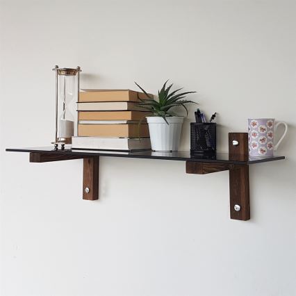 Prateleira de parede 85x25 cm pinho/preto