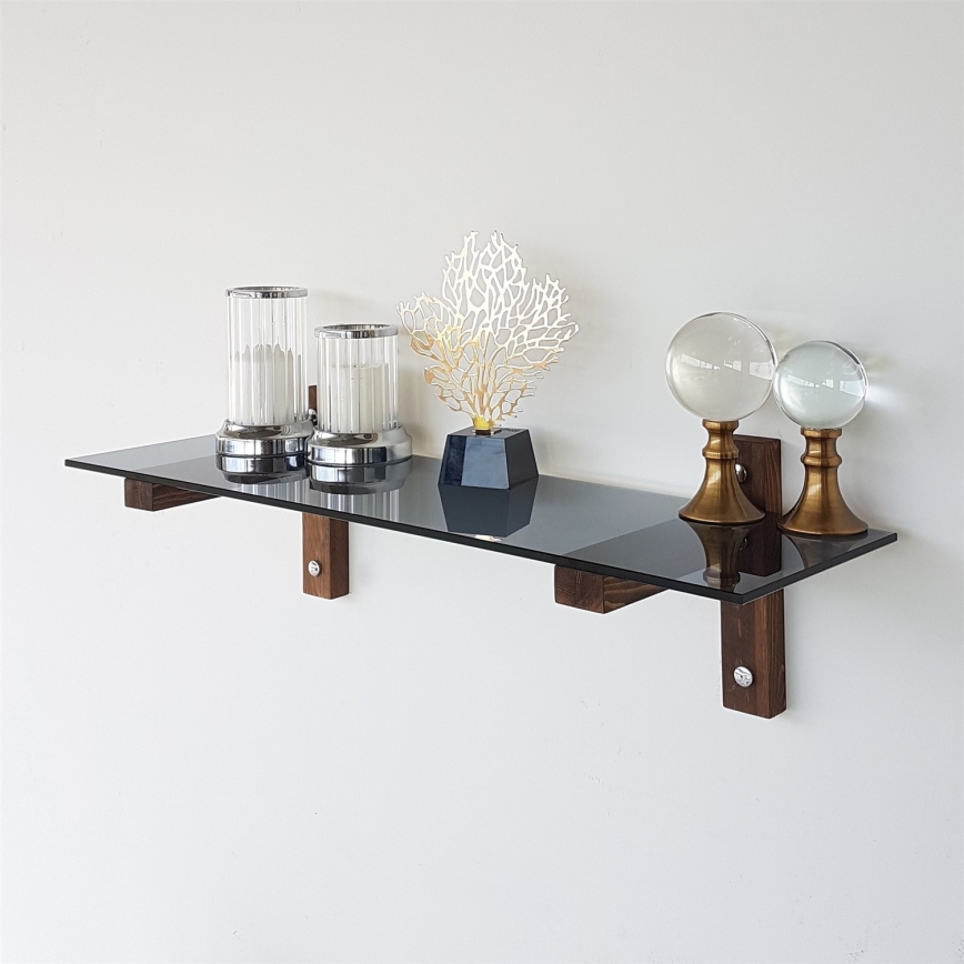 Prateleira de parede 85x25 cm pinho/preto