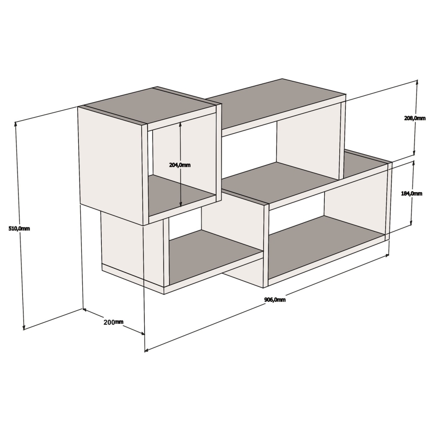 Prateleira de parede AFRO 51x90,6 cm branco/antracite
