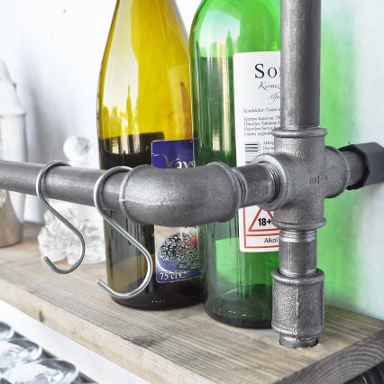 Prateleira de parede BORU 67x60 cm castanho/preto