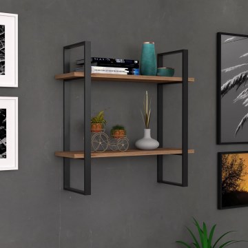 Prateleira de parede BUBA 70x70 cm castanho/antracite