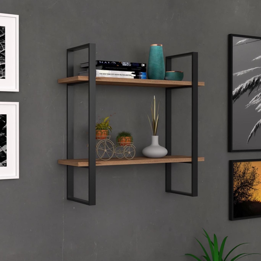 Prateleira de parede BUBA 70x70 cm castanho/antracite