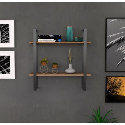 Prateleira de parede BUBA 70x70 cm castanho/antracite