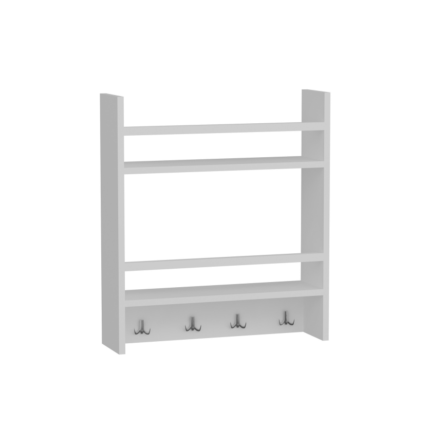 Prateleira de parede com cabide HARLEY 60x53,6 cm branco