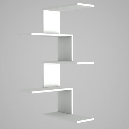 Prateleira de parede de canto CANIKO 109x51,5 cm branco