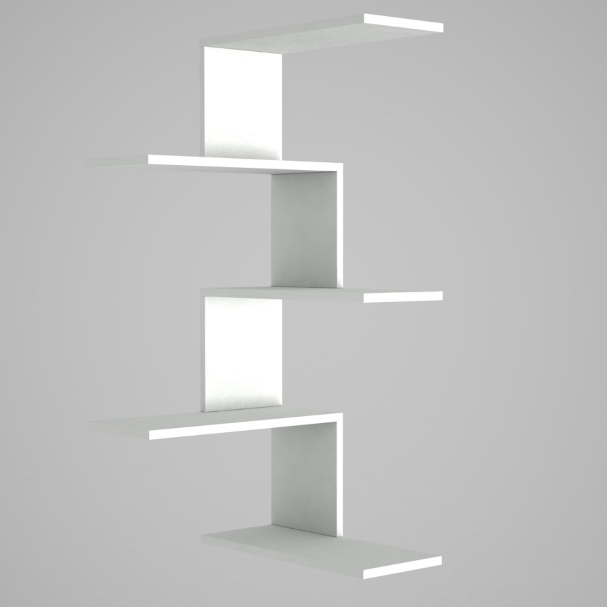 Prateleira de parede de canto CANIKO 109x51,5 cm branco