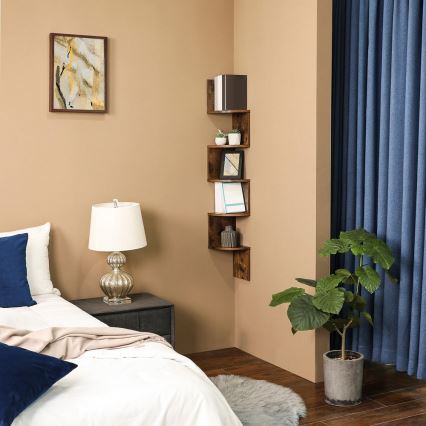 Prateleira de parede de canto SNAKE castanha