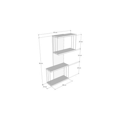 Prateleira de parede DESTAN 65x96x19 cm antracite/castanho