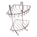Prateleira de parede dupla para chuveiro 22,5x30 cm cromo brilhante