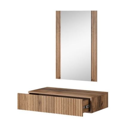 Prateleira de parede + espelho WITH carvalho wotan