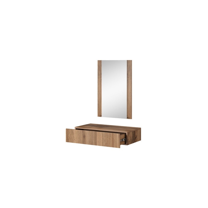 Prateleira de parede + espelho WITH carvalho wotan