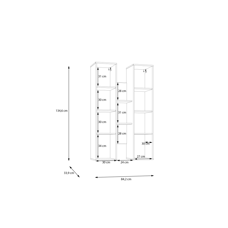 Prateleira de parede INAR carvalho/castanho
