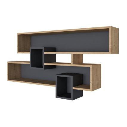 Prateleira de parede KAREN 120x72,2 cm castanho/antracite